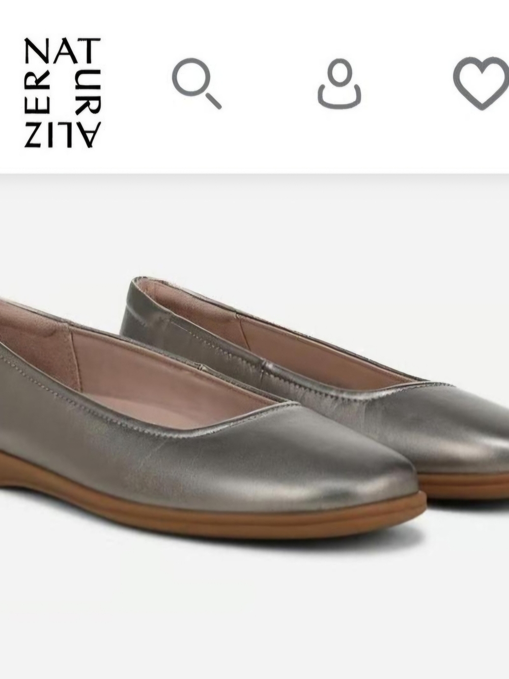 Naturalizer Women's Metallic Silver Leather Soft Flex Ballet Flats 8.5W New